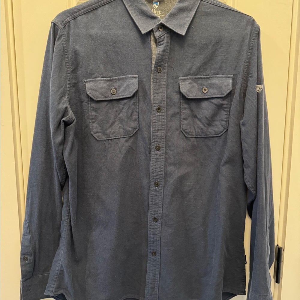 KÜHL Descendr Flannel Shirt Men’s Mutiny Blue Long Sleeve Button Up size M
